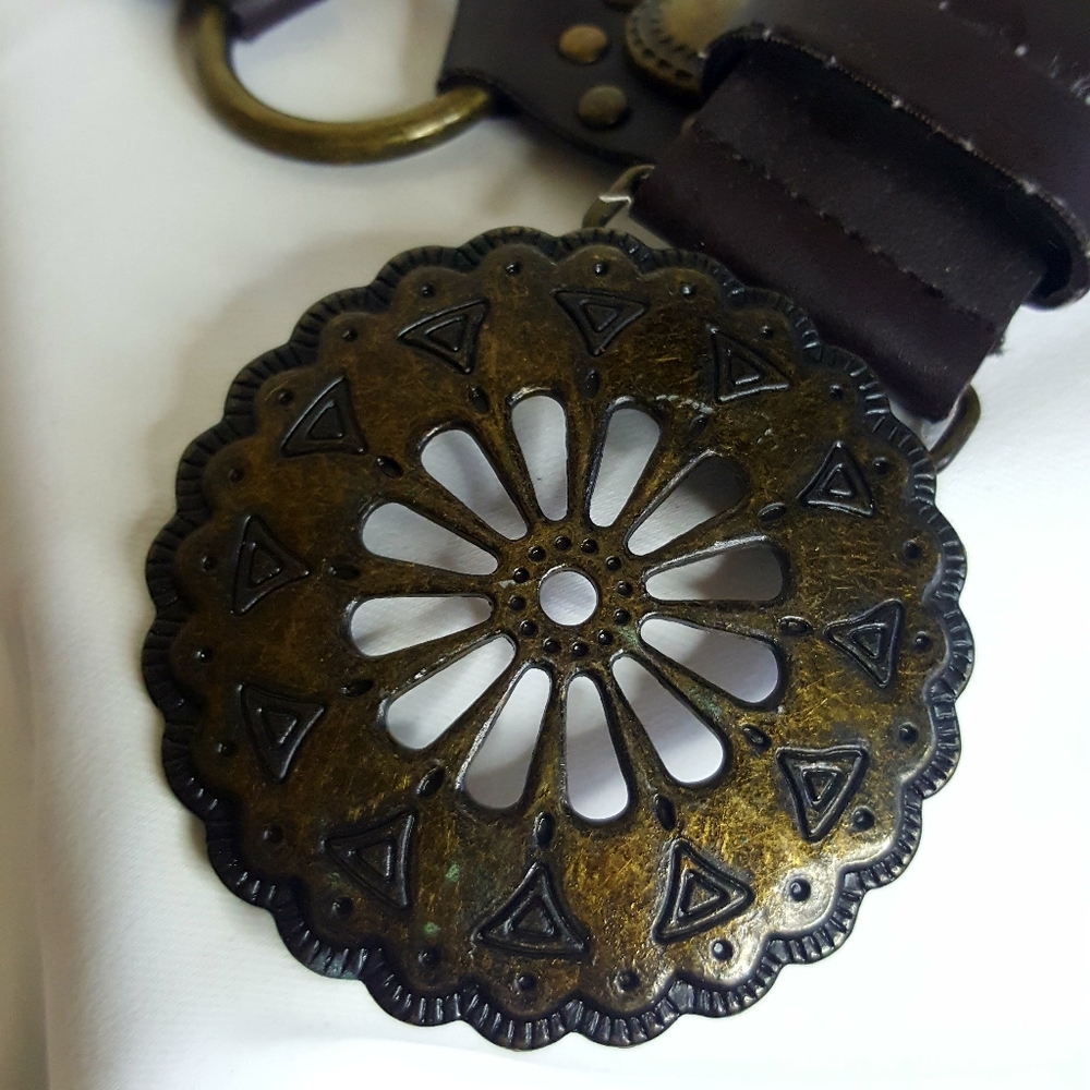 Esprit womens brown & metal boho belt size S